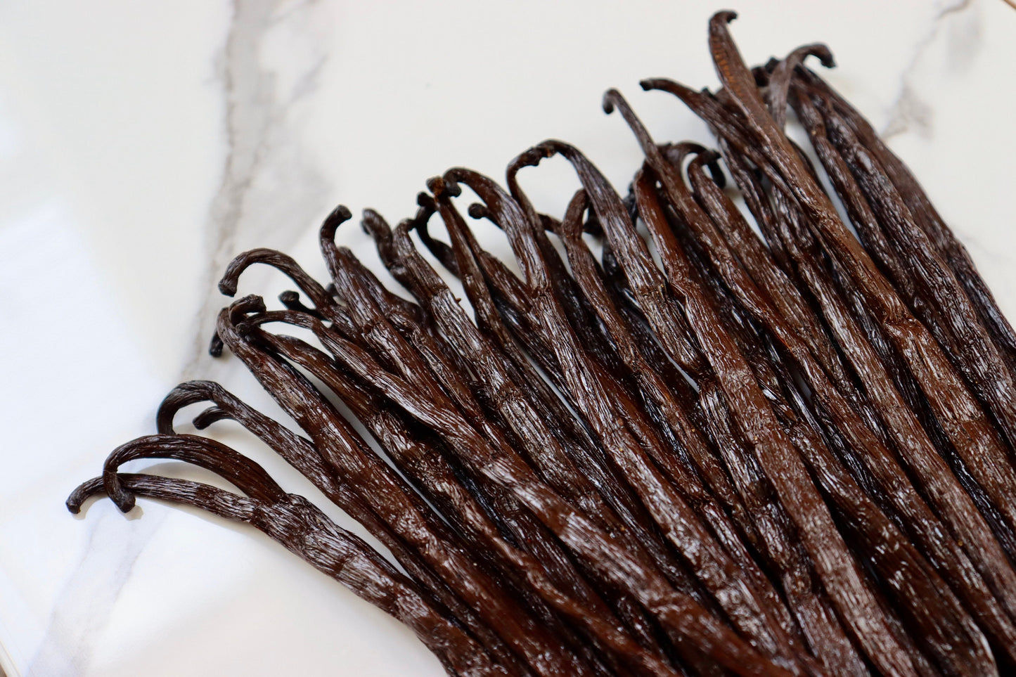 5 Madagascar ORGANIC Grade A Bourbon Vanilla Beans (4 inches)